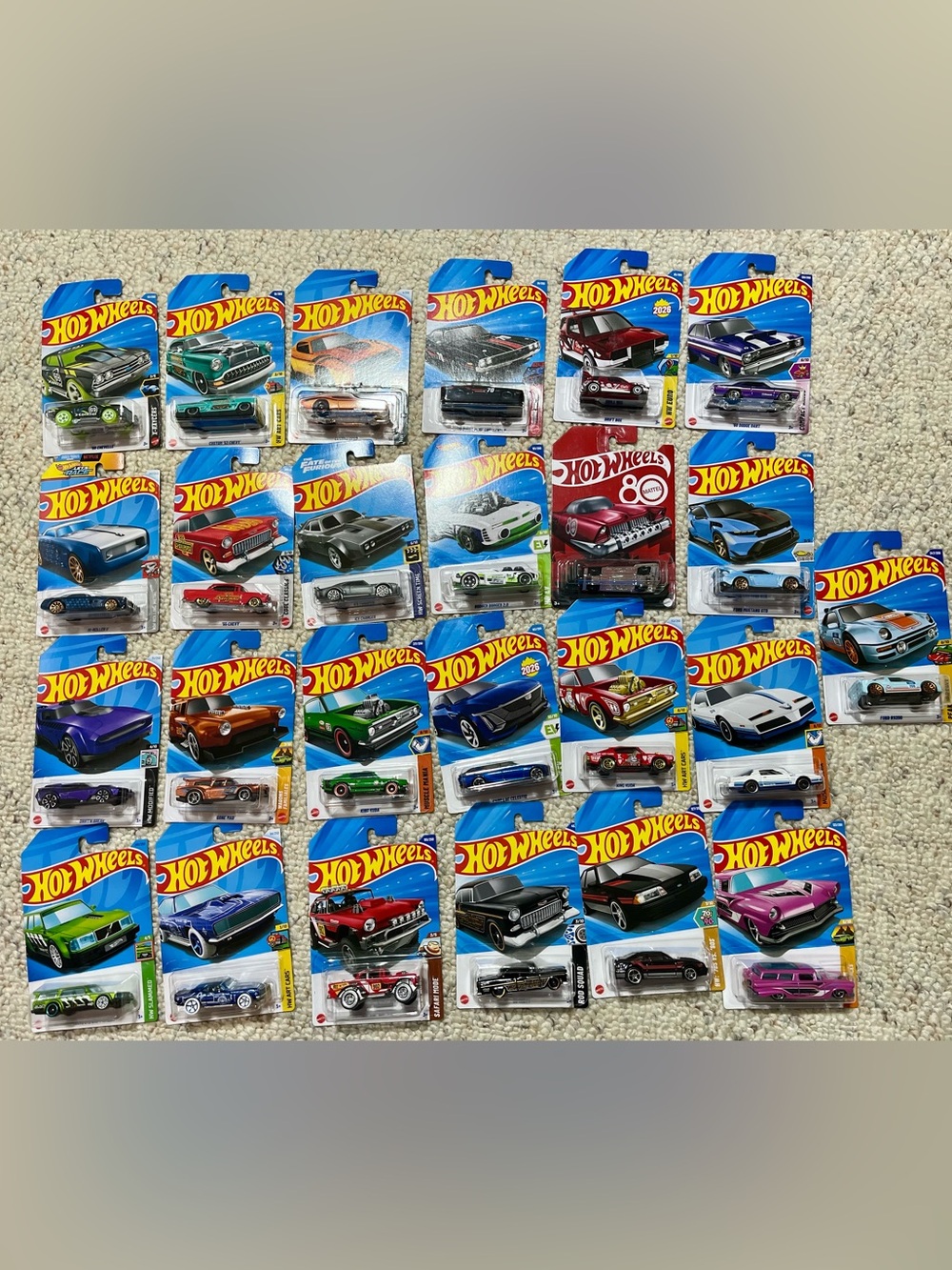 25 Hot Wheels Assorted Die-Cast Car Pack - Multi-Color Collection